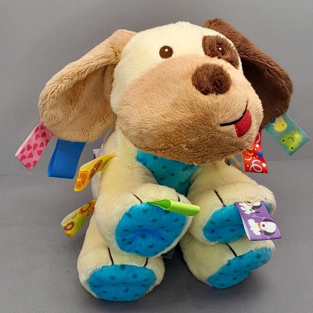 Taggies Yellow Puppy Dog Baby Lovey Security Blanket Rattle 10